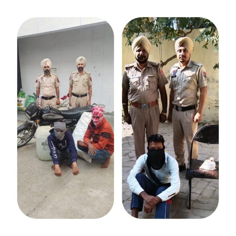 ਨਸ਼ਿਆਂ ਦੇ 2 ਮੁਕੱਦਮਿਆਂ ਵਿੱਚ 3 ਮੁਲਜ਼ਮਾਂ ਨੂੰ ਨਸ਼ੀਲੇ ਪਦਾਰਥਾਂ ਸਮੇਤ ਕੀਤਾ ਕਾਬੂ
